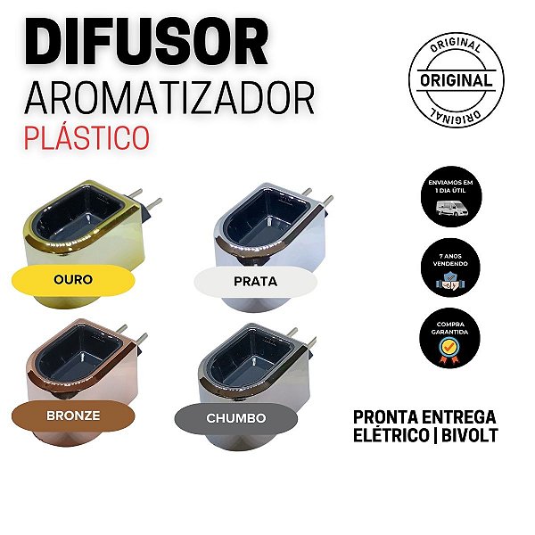 Aromatizador Difusor de aromas de óleos essenciais Elétrico Bivolt Plástico Colors