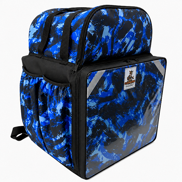 Bag Camuflada 45 litros Laminada com bolso grande Laminado Azul