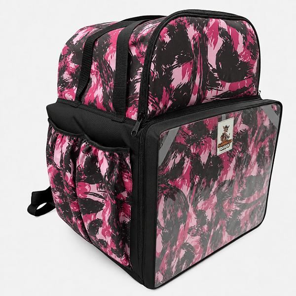 Bag Camuflada 45 litros Laminada com bolso grande Laminado Rosa