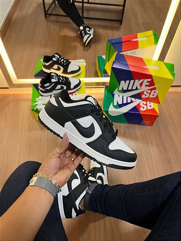 Nike Air Jordan Low preto/branco - Linha premium