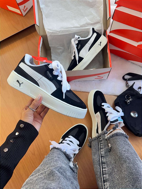 Puma Palermo em Preto/branco - Linha premium