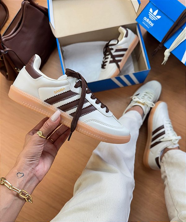 Tênis Adidas Samba OG OFF/Chocolate - Linha Premium