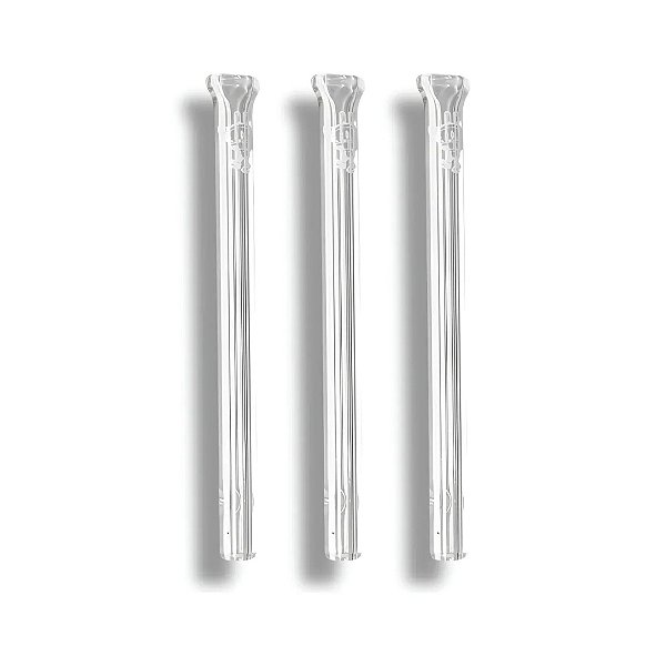 Kit 3 Piteiras de Vidro Simples Bocal Flat