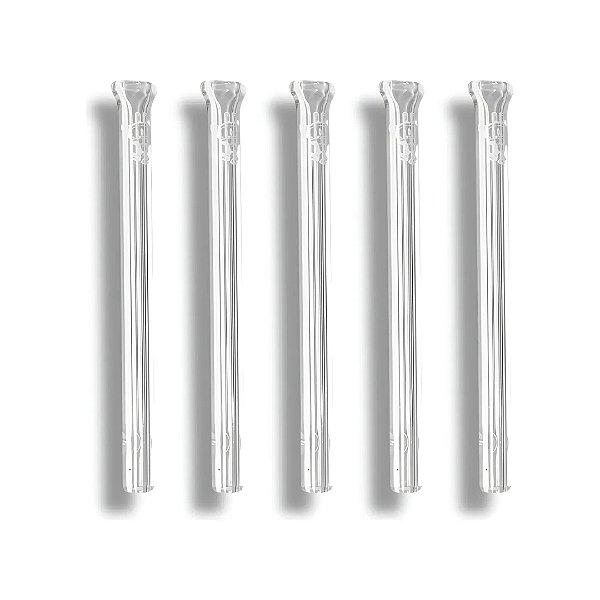 Kit 5 Piteiras de Vidro Simples Bocal Flat