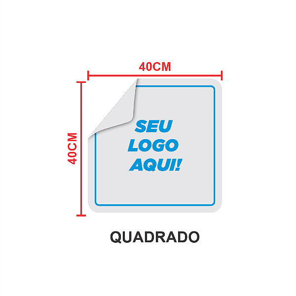 Placa ps 1mm com adesivo 40x40cm