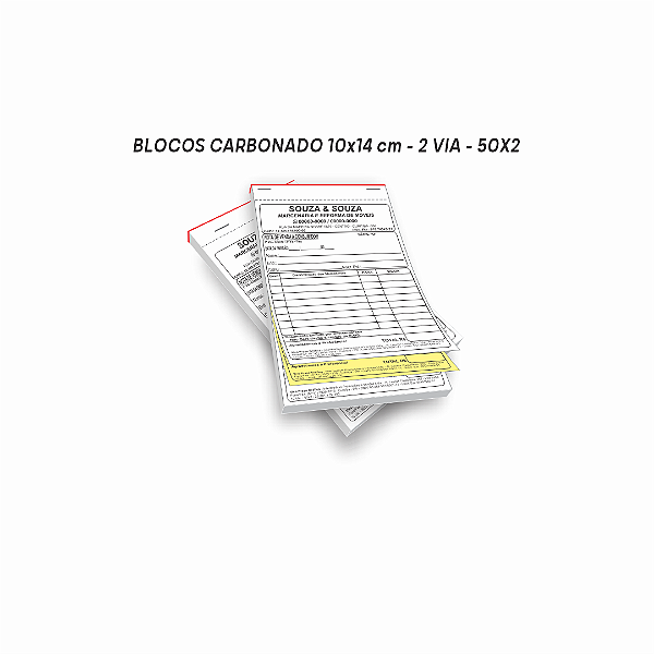 Bloco 10x14 cm - 50x2 vias - papel copiativo