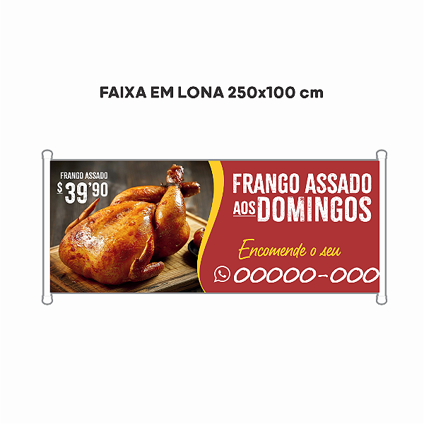 Faixa em lona - 250x100 cm