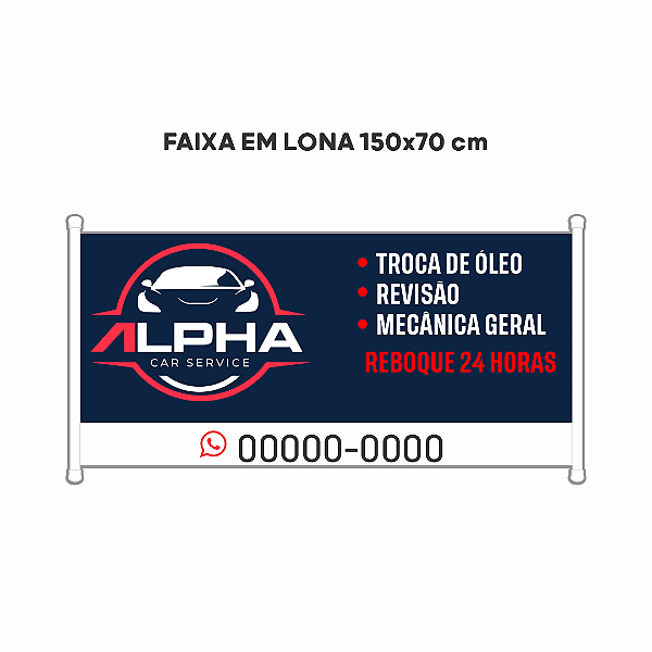 Faixa em lona - 150x70 cm