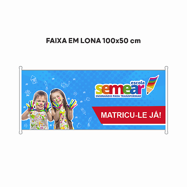 Faixa em lona - 100x50 cm