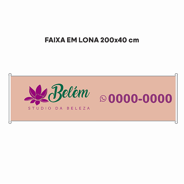 Faixa em lona - 200x40 cm