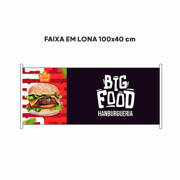 Faixa em lona - 100x40 cm