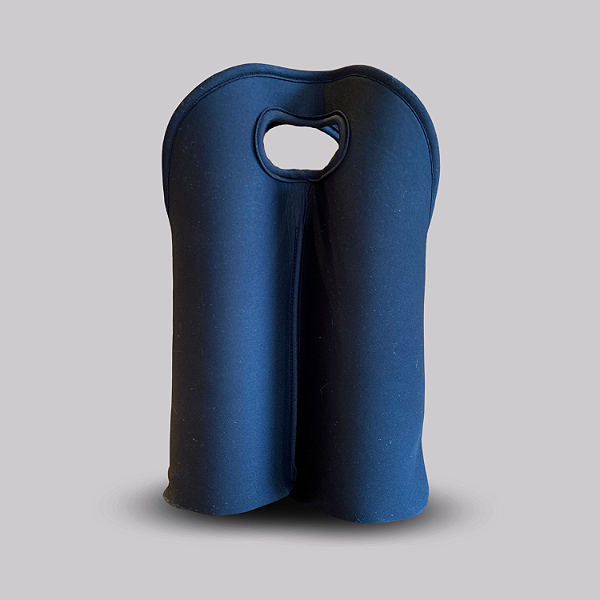 PORTA GARRAFA NEOPRENE PRETA P/2 GARRAFAS