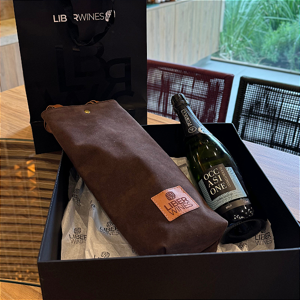 KIT - SACOLA DE CAMURÇA + ESPUMANTE OCCASIONE BRUT