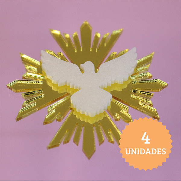Aplique Divino Espírito Santo - Batizado - 5,5cm - 4 unidade