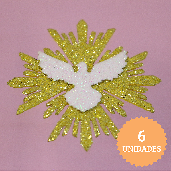 Aplique Divino Espírito Santo - Batizado - 6cm - 6 unidades