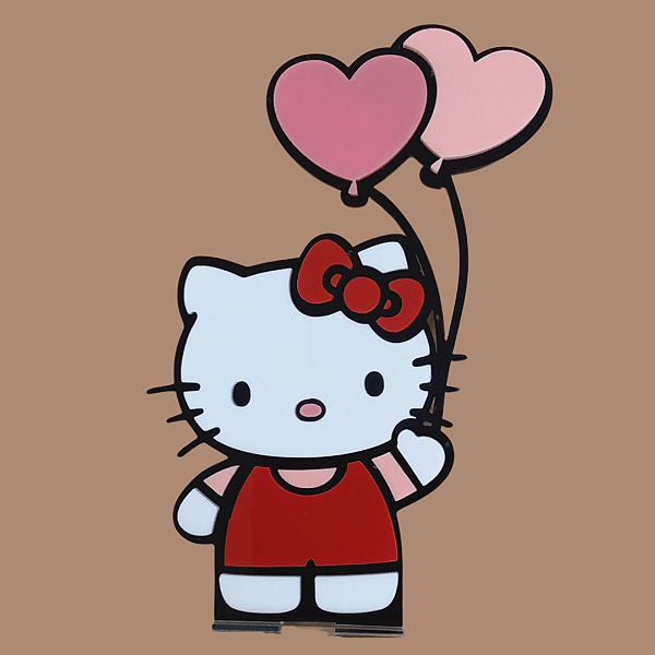 Cenário Hello Kitty com Balões - Hello Kitty - 10cm - 1 unidade