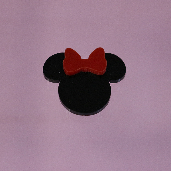 Aplique Minnie 3cm - Acrílico - 06 unidades