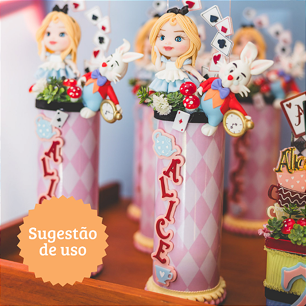 Aplique batata grande Nome com Bule - Alice no País das Maravilhas - 15cm - 1 unidade