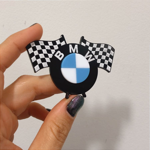 Aplique Nome Com Bandeiras BMW - Carros - 7cm - 1 unidade