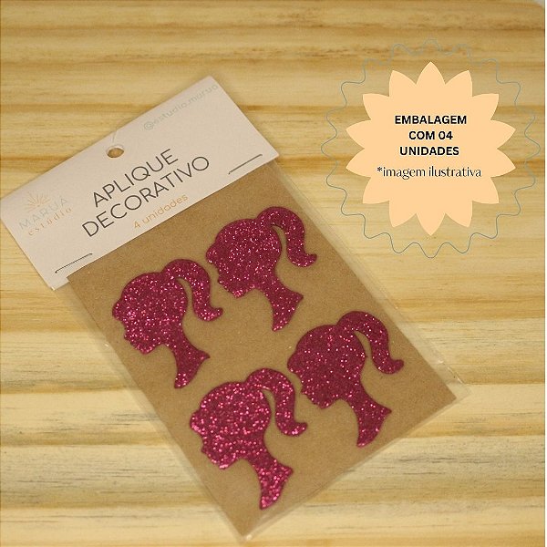 Aplique Silhueta Barbie - EVA - 4 unidades