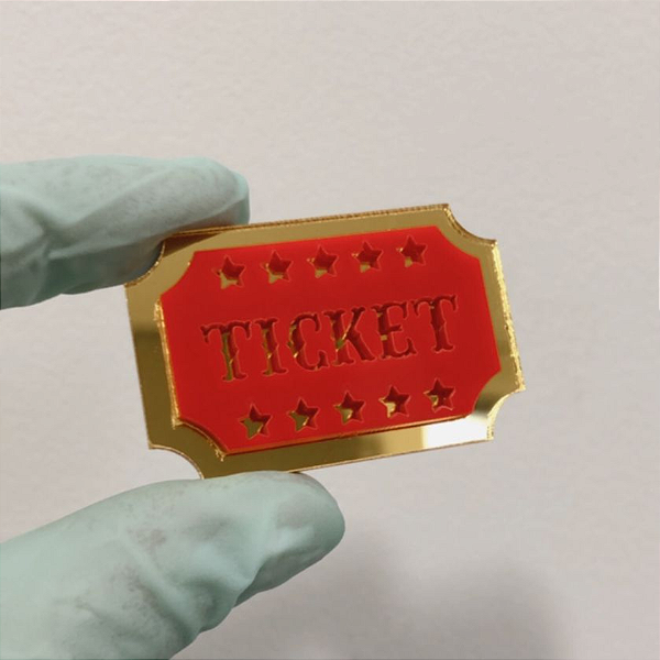 Aplique Ticket Duplo - Circo - 4,5cm - 1 unidade