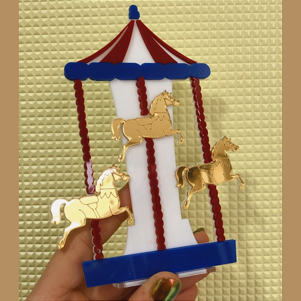 Cenário Carrossel - Parque - 14cm - 1 unidade