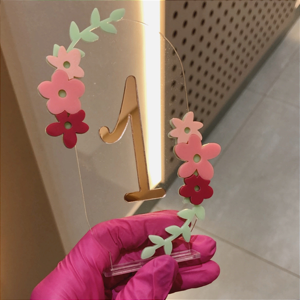 Cenário Idade com Flores Jardim - Acrílico - 1 unidade