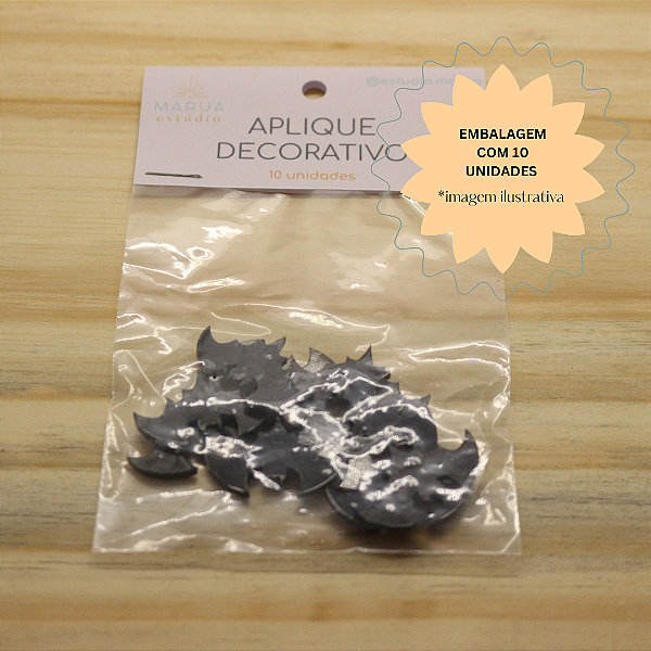 Aplique Morcego/Batman - 3cm - Acrílico - 10 unidades