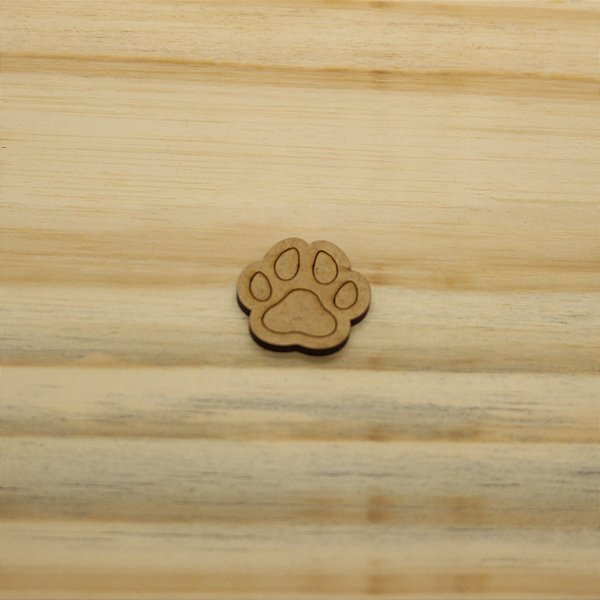 Aplique Pata de Cachorro 3cm - MDF - 10 unidades
