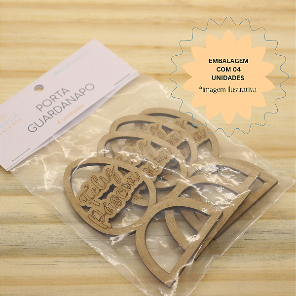 Porta Guardanapo Feliz Páscoa - 4 unidades