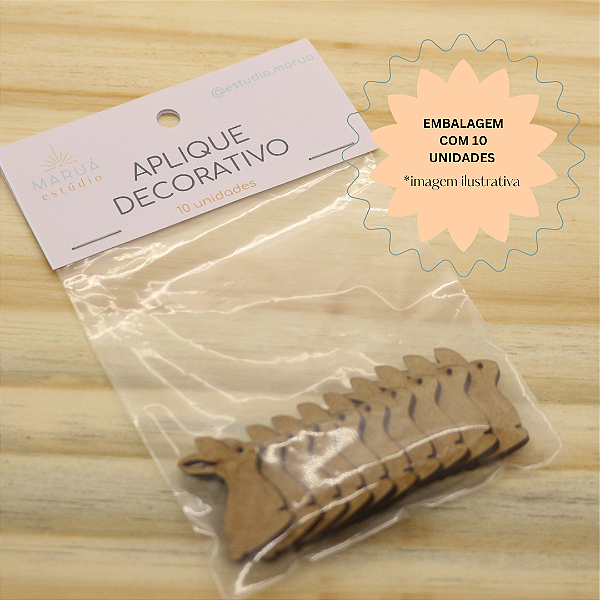 Aplique Coelho - Páscoa - MDF - 10 unidades
