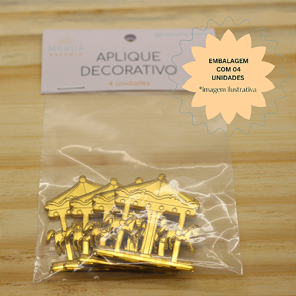 Aplique Carrossel - Parque - 4,5cm - 4 unidades
