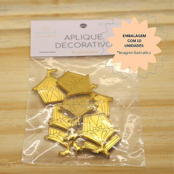 Aplique Tenda de Circo 3cm - Acrílico - 10 unidades