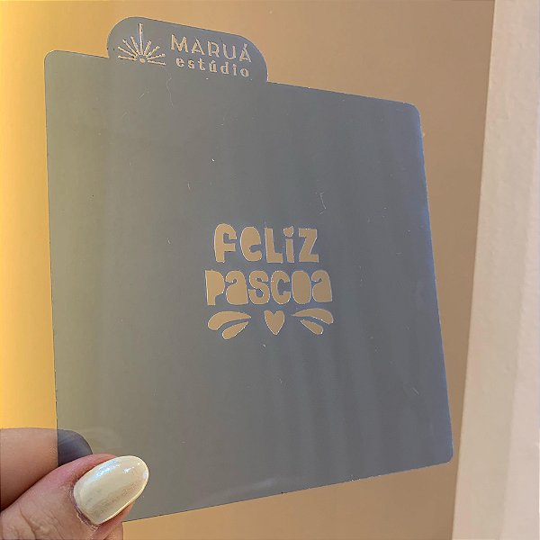 Stencil - Feliz Páscoa + Coelho - 1 unidade