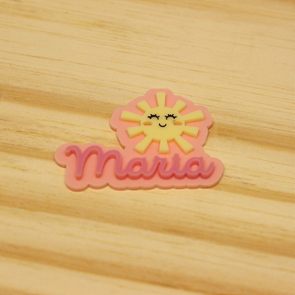 APLIQUE NOME COM SOL - 5CM - CHUVA DE AMOR - ACRÍLICO