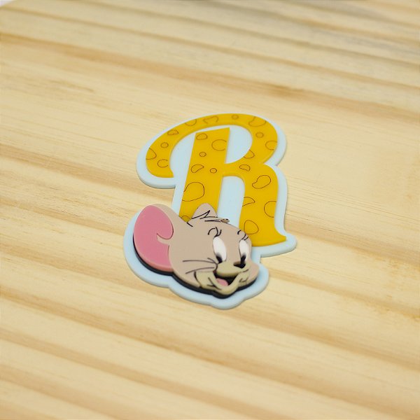 Aplique Inicial com Jerry - Tom e Jerry - 9cm - ACRÍLICO