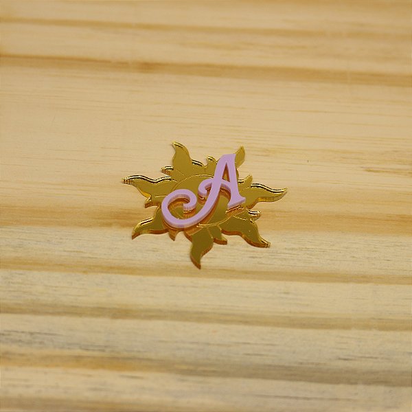 Aplique Sol com inicial - Enrolados - 5cm - 1 unidade