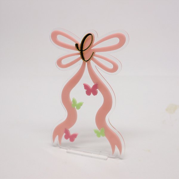 Cenário Laços com Inicial - Laços - 14cm - 1 unidade