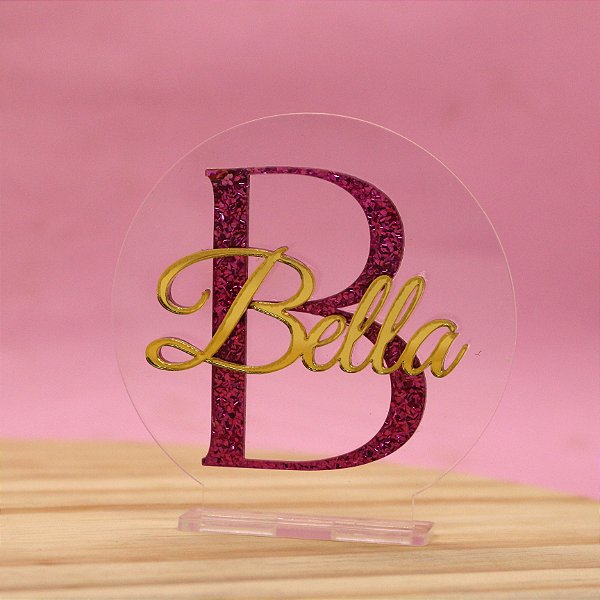 Aplique Inicial com nome - Pink - 8cm - 1 unidade
