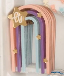Cenário Arco íris com Inicial- Unicórnio - 12cm - 1 unidade