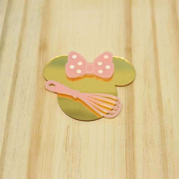 Aplique Fuê - Minnie Confeiteira - 7cm - 1 unidade