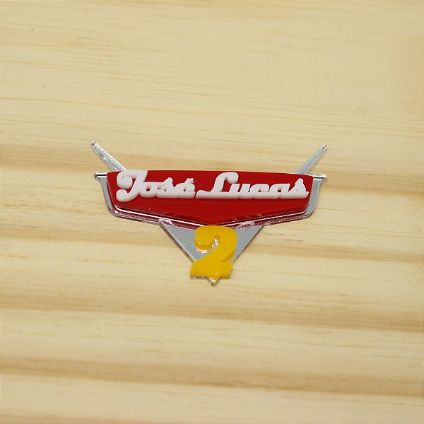 Aplique Idade com Nome Logo - Carros - 6cm - 1 unidade