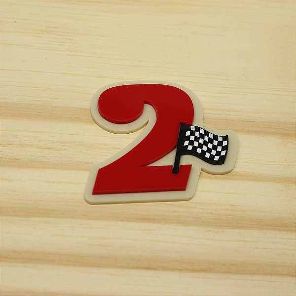 Aplique Idade com Bandeira - Carros - 5cm - 1 unidade