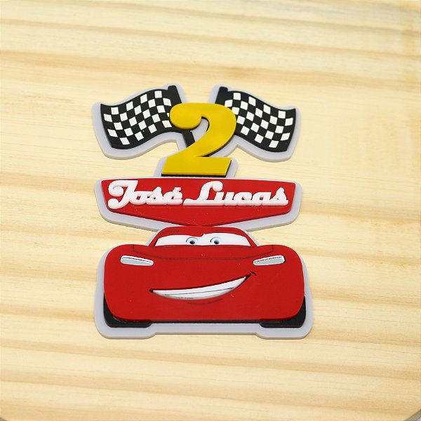 Aplique Nome e Idade com McQueen - Carros - 12cm - 1 unidade