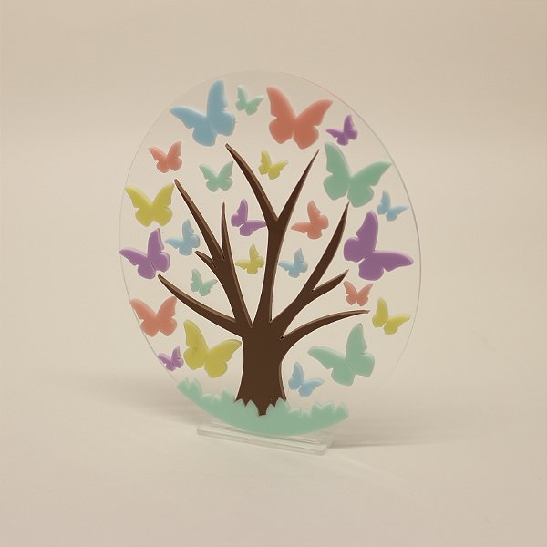 Cenário Árvore de Borboletas - Jardim - 13cm - 1 unidade