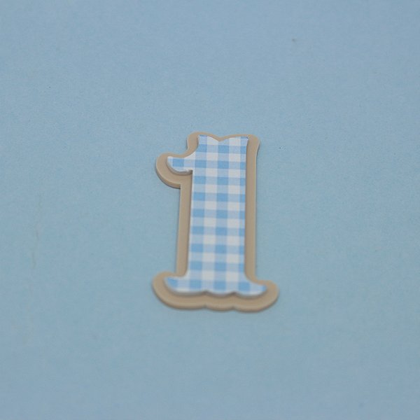 Aplique Idade Adesivada Xadrez - Fazendinha - 5cm - 1 unidade