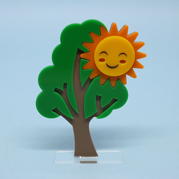Cenário Árvore e Sol - Bento e Totó - 10cm - 1 unidade