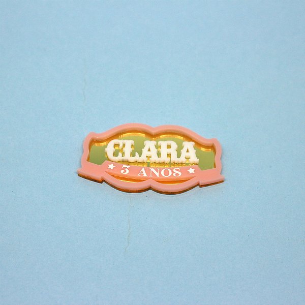 Aplique com Nome e Idade - Circo - 6cm  - 1 unidade