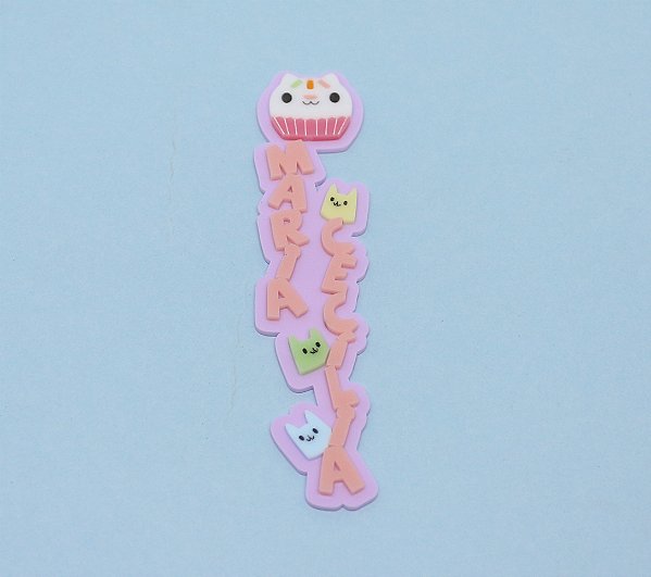 Aplique nome com Gato para batata grande - Casa Mágica da Gabby - 15cm - 1 unidade