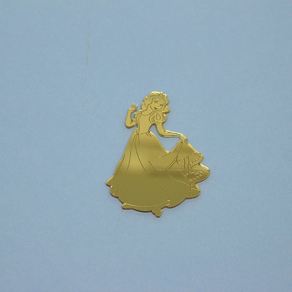 Aplique Personagem Dourado - Branca de Neve -  6cm - 1 unidade